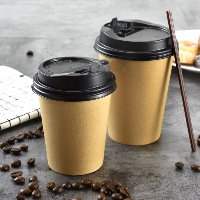 Weggooibare Kraft Paper Cup met deksel